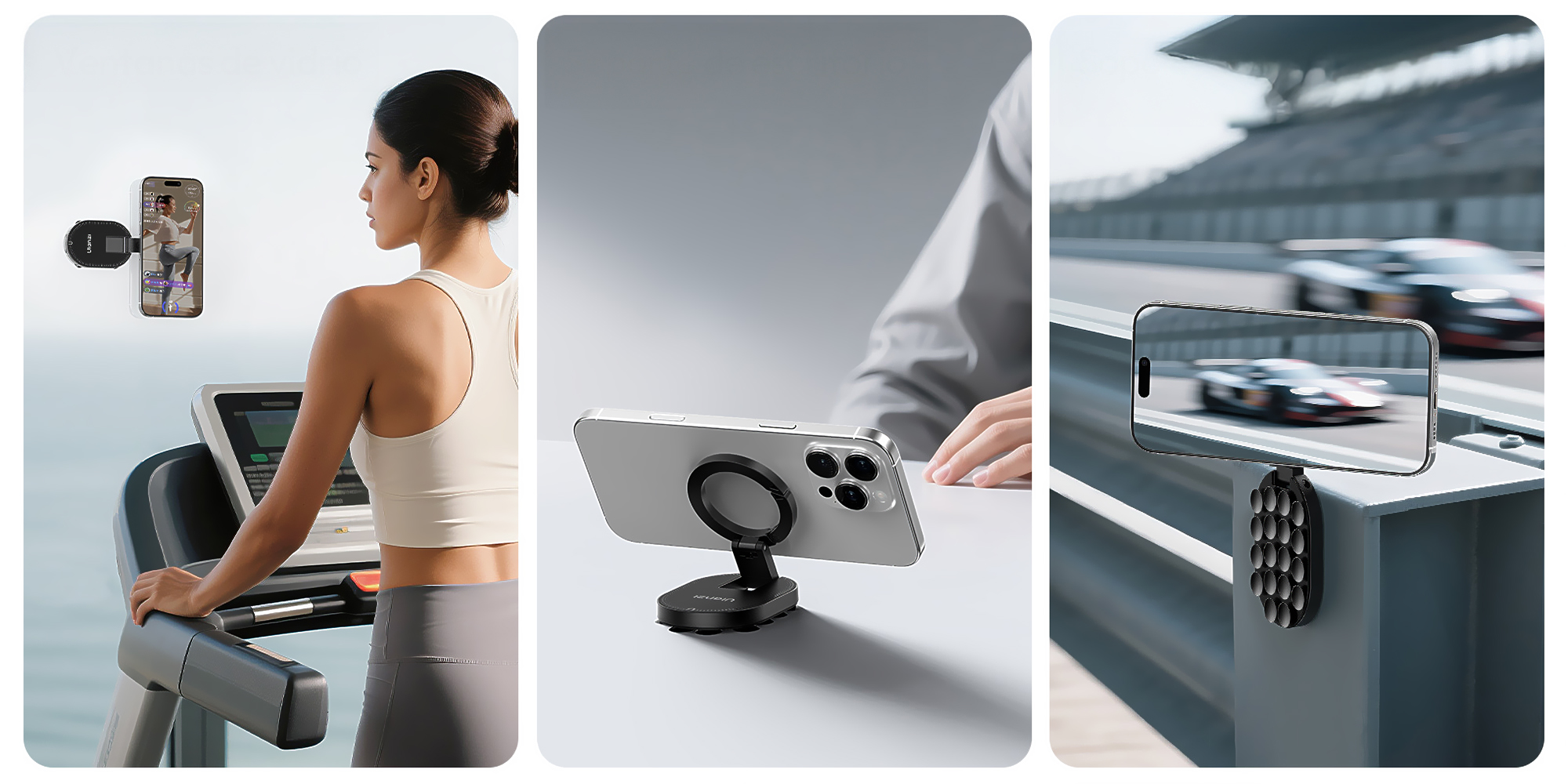 width=100% Uchwyt do smartfona Ulanzi MA39 z przyssawkami